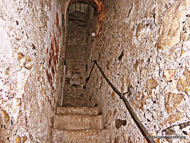 Taking the Kids to Dracula's Castle stairs
