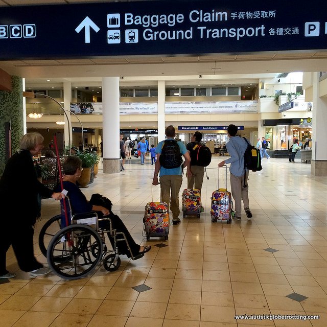 Tips to Avoid Airport Meltdowns for Travelers with Autism airport suitcases