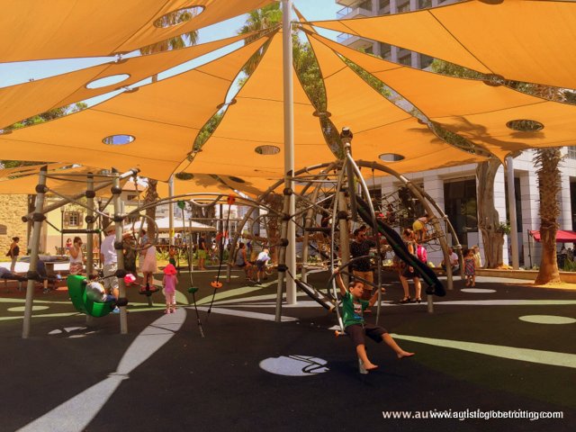 Exploring Tel Aviv's New Food Market Sarona with Family play