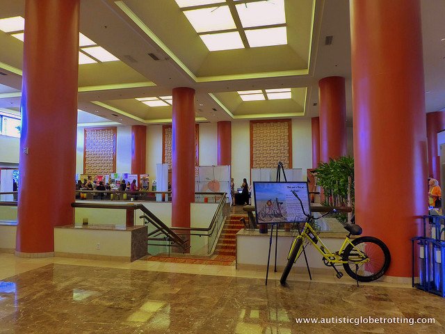 Family Stay at the Manhattan Beach Marriott lobby