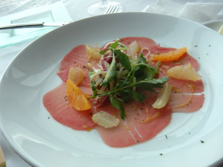 Mariner of the Seas Portofino restaurant melon and percuito