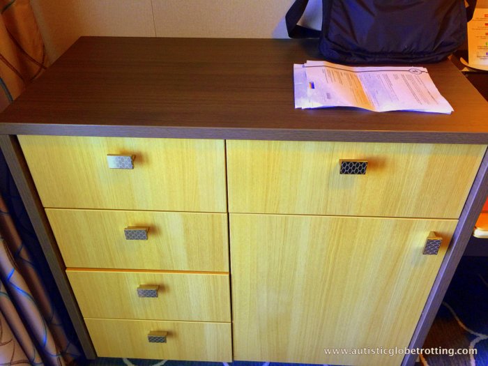 Our Cabin on Harmony of the Seas storage