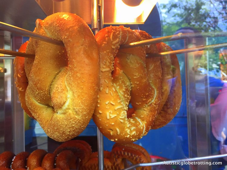 Ten Must Try Disneyland Snacks mickey pretzels filled cheese