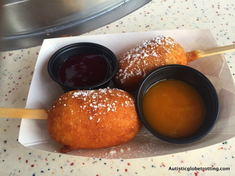 disney snacks view over california adventure fried banana with sauce