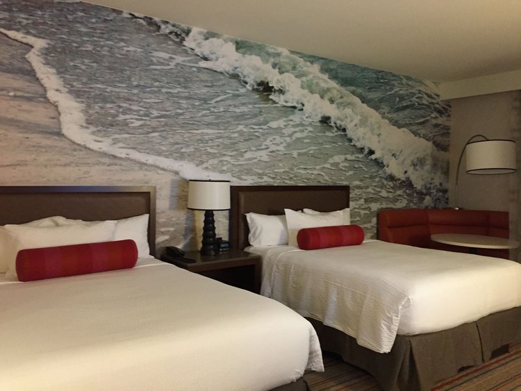 The Family Friendly Courtyard Anaheim Theme Park Entrance Hotel queen beds
