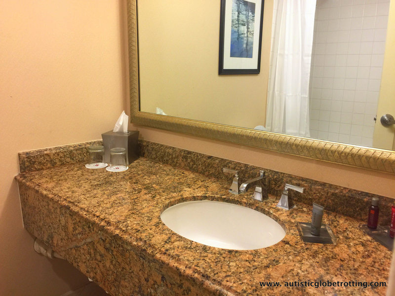Our Family stay at the Anaheim Marriott bath counter