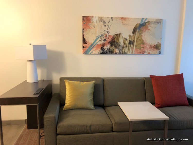 Residence Inn San Jose Cupertino caters to Autism Families opening sofa