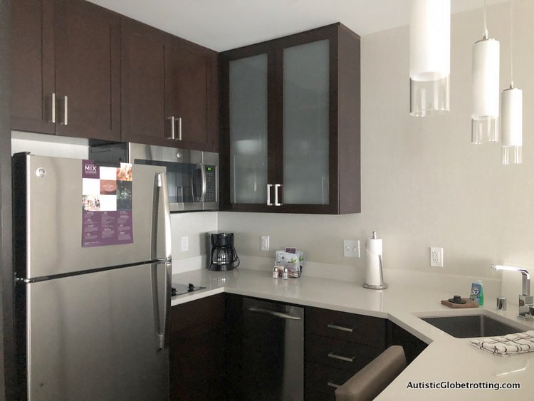 Residence Inn San Jose Cupertino caters to Autism Families kitchenette