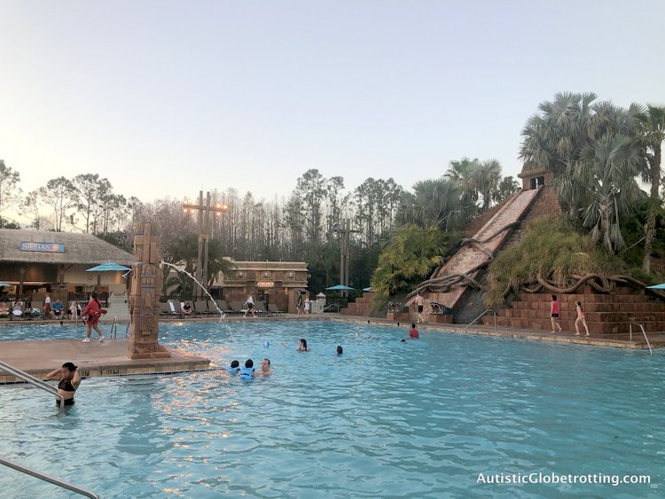 Disney Coronado Springs Resort Tips for Families mayan pyramid slide