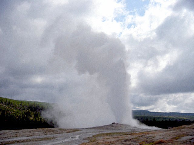 Exploring Yellowstone National Park with Family geyser