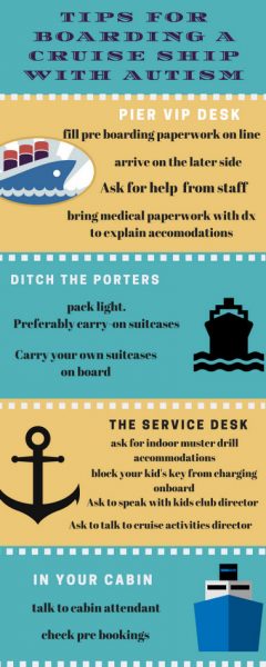 boarding cruise ship with autism infographic