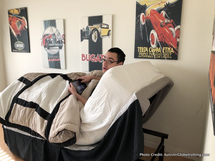autistic son with gerd enjoys bed