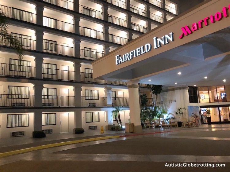 Family Friendly Fairfield Inn Anaheim the hotel entrance
