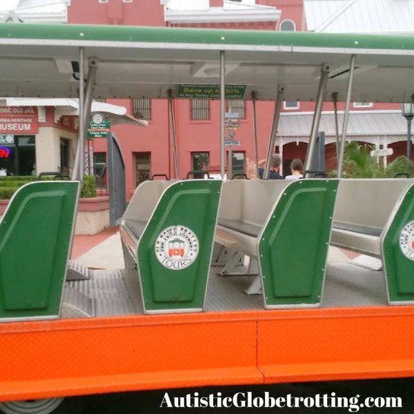 Florida St. Augustine Top Family Outdoor Attractions trolley seats