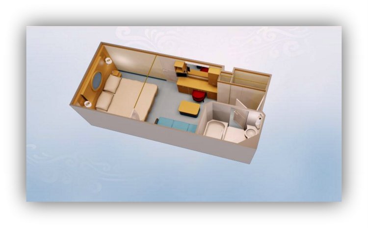 disney deluxe family oceanviewstateroom with verandah simulation of cabin